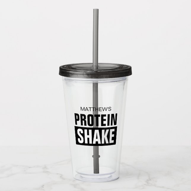 Copo de acrílico personalizado para shake de prote (Frente)