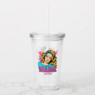 Copo De Acrílico Personalizado Retro Mama Pop Art (16)