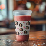 Copo De Acrílico Personalizar Face Fotográfica e Coquetel | Rosa Pe<br><div class="desc">Coloque o estilo com esta foto personalizada de rosto e coquetel personalizado de acrílico rosa! 🍹 💖 Carregue a sua foto de rosto favorita para criar um design divertido e peculiar com um tema de cocktail lúdico num fundo cor-de-rosa moderno. Este na moda e um batedor reutilizável é perfeito para...</div>