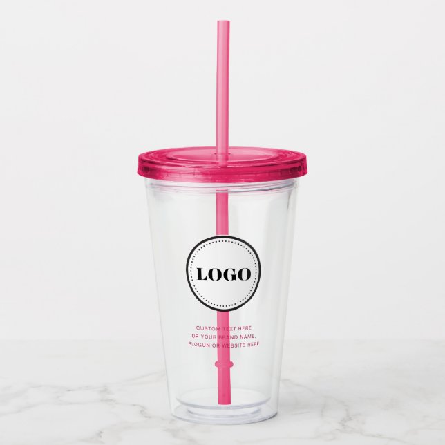 Copo De Acrílico Personalized Custom Logo with Straw No Minimum (Frente)