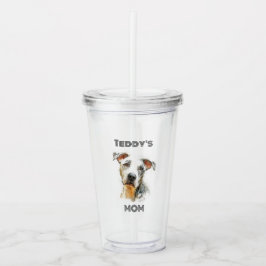 Copo De Acrílico Personalized Dog Mom Photo Acrylic Tumbler