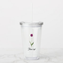 Copo De Acrílico Personalized Elegant Purple Tulip