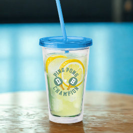 Copo De Acrílico Ping Pong Champion Personalizado Tumbler em acríli