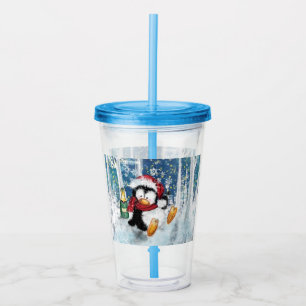 Copo De Acrílico Pinguim Feliz - Natal