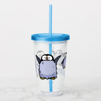 Copo De Acrílico Pintinho Pinguim Personalizado Grande e Feliz Tumb