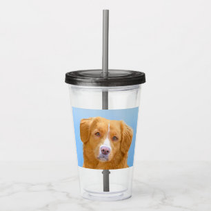 Copo De Acrílico Pintura de Cachorro de Retriever com Tolerância a 
