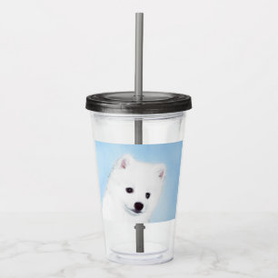 Copo De Acrílico Pintura de Cachorro Eskimo Americano - Arte Origin