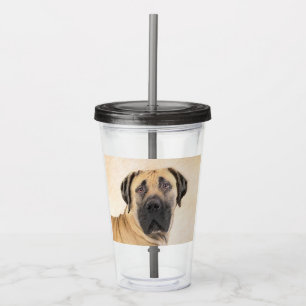 Copo De Acrílico Pintura em Boerboel - Arte Cachorra Original