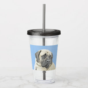 Copo De Acrílico Pintura em Inglês Mastiff (Fawn) - Arte Original