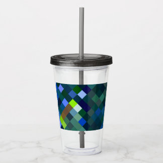 Copo De Acrílico Pixelated Pattern - Blue