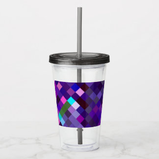 Copo De Acrílico Pixelated Pattern - Purple