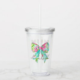 Copo De Acrílico Preppy Pink e Arcos verdes personalizados