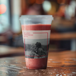 Copo De Acrílico Presente de Dia de as mães de Fotografia Rosa e Ve