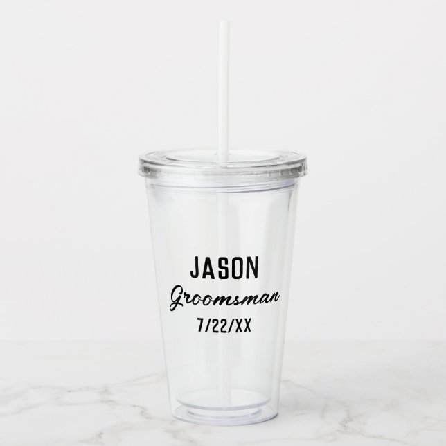Copo De Acrílico Presente para Padrinhos com Texto Personalizado Fa (Frente)