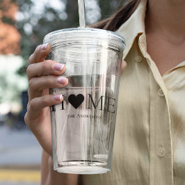 Copo De Acrílico Presente Personalizado da Família Doméstica Mínima