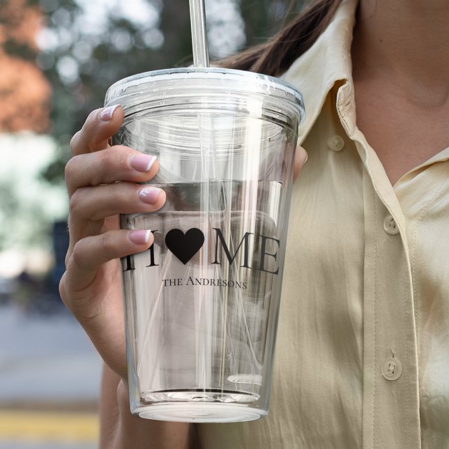 Copo De Acrílico Presente Personalizado da Família Doméstica Mínima (Criador carregado)