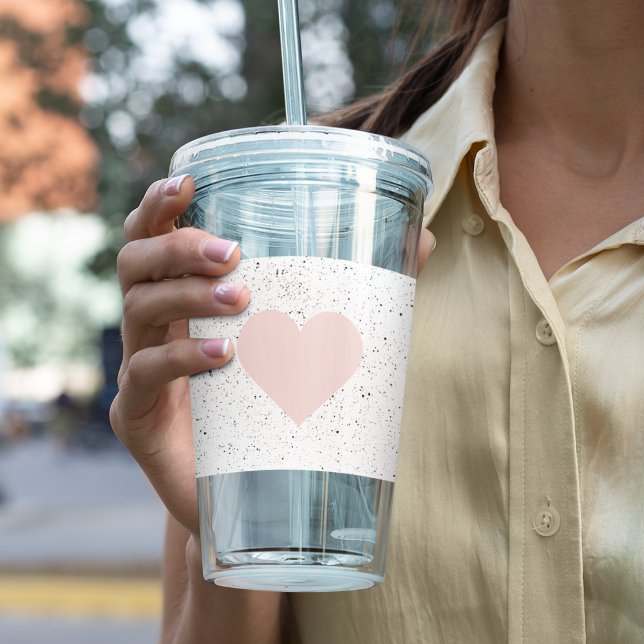 Copo De Acrílico Presente Rosa e Coração Moderno Pastel (Criador carregado)