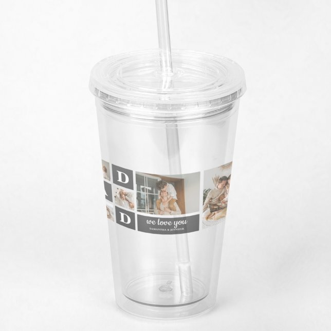 Copo De Acrílico Preto Moderno | Foto de Colagem | Melhor presente  (Criador carregado)