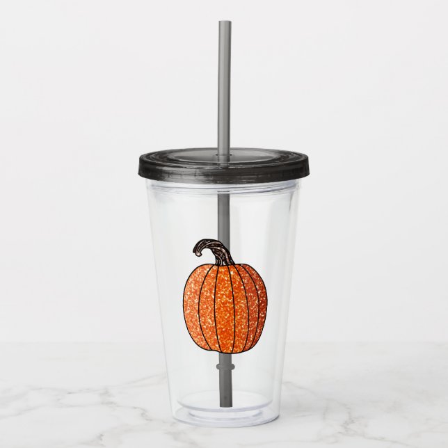 Copo De Acrílico Pumpkin com brilho (Frente)