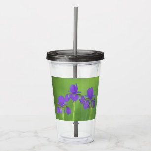 Copo De Acrílico Púrpura Iris - Arte Flor Original