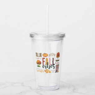 Copo De Acrílico Quebra de Vibes de Outono Favoritos de Água Russa