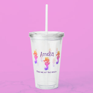 Copo De Acrílico Rainbow Seacavalo Personalizado