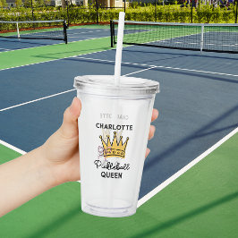 Copo De Acrílico Rainha do Pickleball Retro Rosa Personalizado Mulh