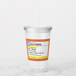 Copo De Acrílico Receita personalizada Álcool Humoroso