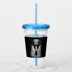 Copo De Acrílico Rei faraó preto e branco