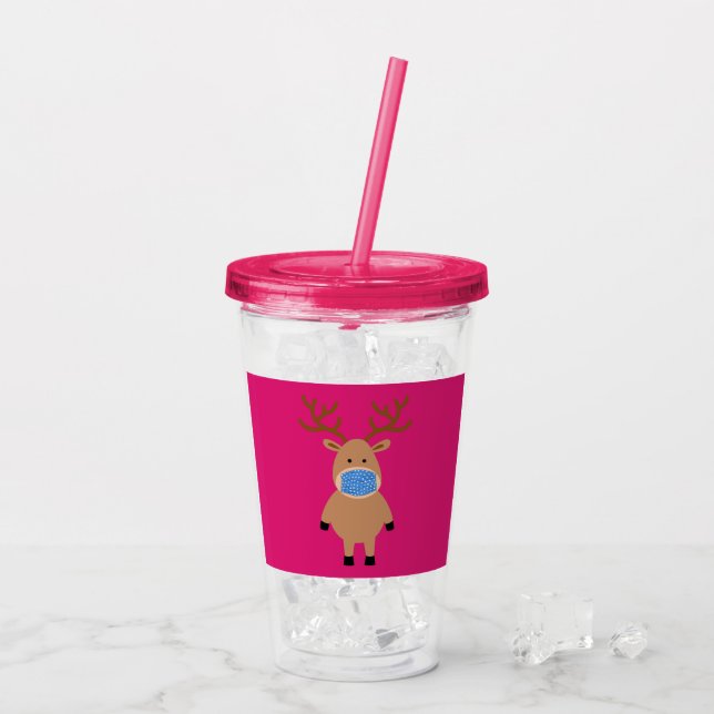 Copo De Acrílico Reindeer mascarado (Gelo traseiro)