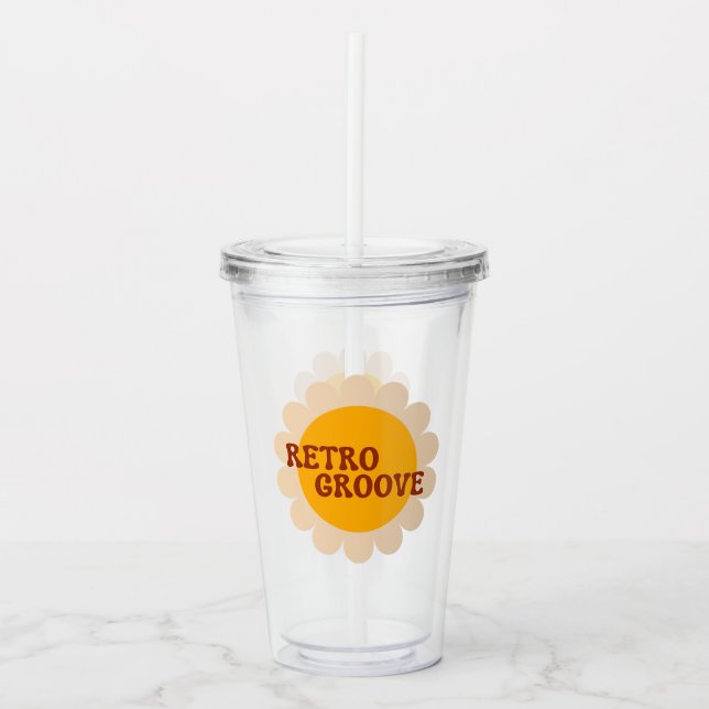 Copo De Acrílico Retro Groove Acrylic Tumbler (Frente)