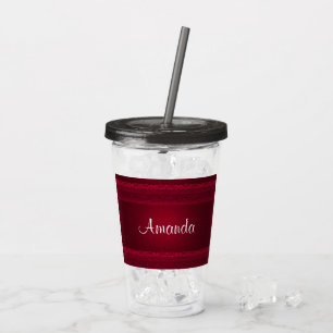 Copo De Acrílico Rico e Na moda de fundo vermelho elegante