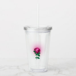 Copo De Acrílico Rosa vermelha de Borgonha Iridescente