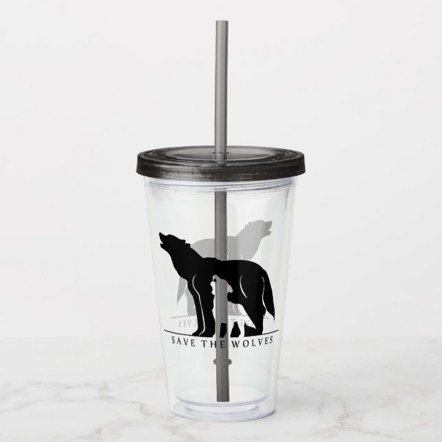 Copo De Acrílico Salve os Lobos (Frente)