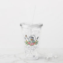 Senhora das Plantas Boho Aquarela Humor de Jardine