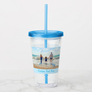 Copo De Acrílico Seu Tumbler Acrílico de Fotografia com Texto Perso