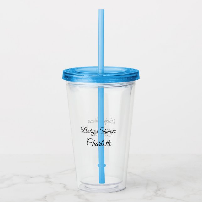Copo De Acrílico SIMPLE MINIMAL.CUTIE ADD NAME BABY baby shower Thr (Frente)
