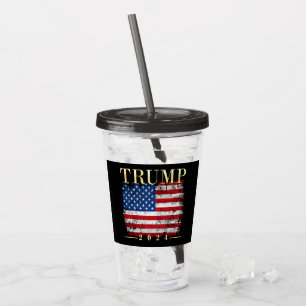 Copo De Acrílico Sinalizador Dourado Elegante Trump 2020