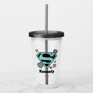Copo De Acrílico Skater Girl Supergirl Hearts-Shield