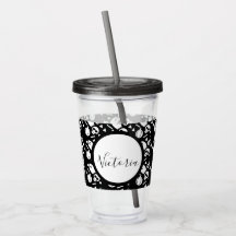 Skeleton Skull Pumpkin Script Monograma Acrílico