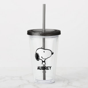 Copo De Acrílico Snoopy Smile Giggle Laugh Adicione seu nome