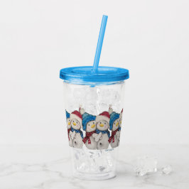 Copo De Acrílico Snowmen Acrylic Tumbler