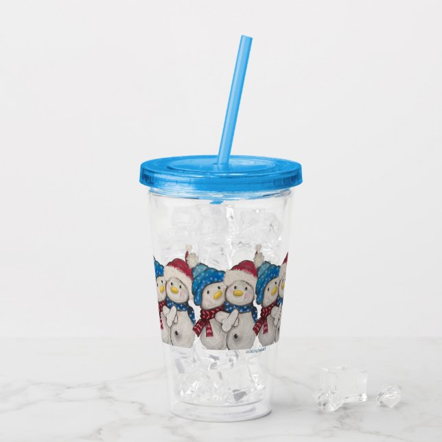 Copo De Acrílico Snowmen Acrylic Tumbler (Gelo traseiro)