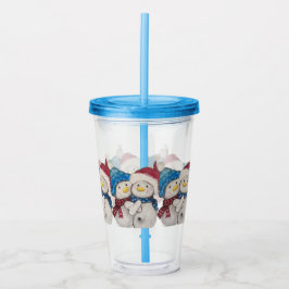 Copo De Acrílico Snowmen Acrylic Tumbler