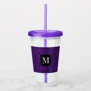 Copo De Acrílico Solteiro Real Roxo Escuro -  Personalizado Inicial