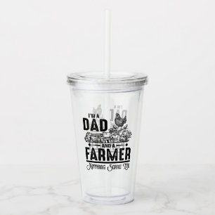 Copo De Acrílico Sou um Pai e um fazendeiro Agricultura