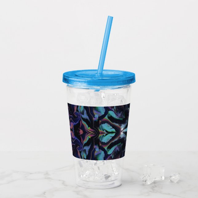 Copo De Acrílico Stained Glass Acrylic Pour Tumbler (Gelo traseiro)