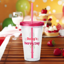 Copo De Acrílico Strawberry Fields Delight Birthday