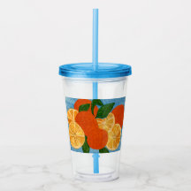 Summertime Citrus Orange Artitic Tumbler