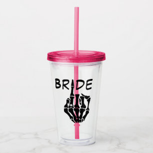 Copo De Acrílico Taça Noiva - Tumbler com Dedo da Anel do Esquelet